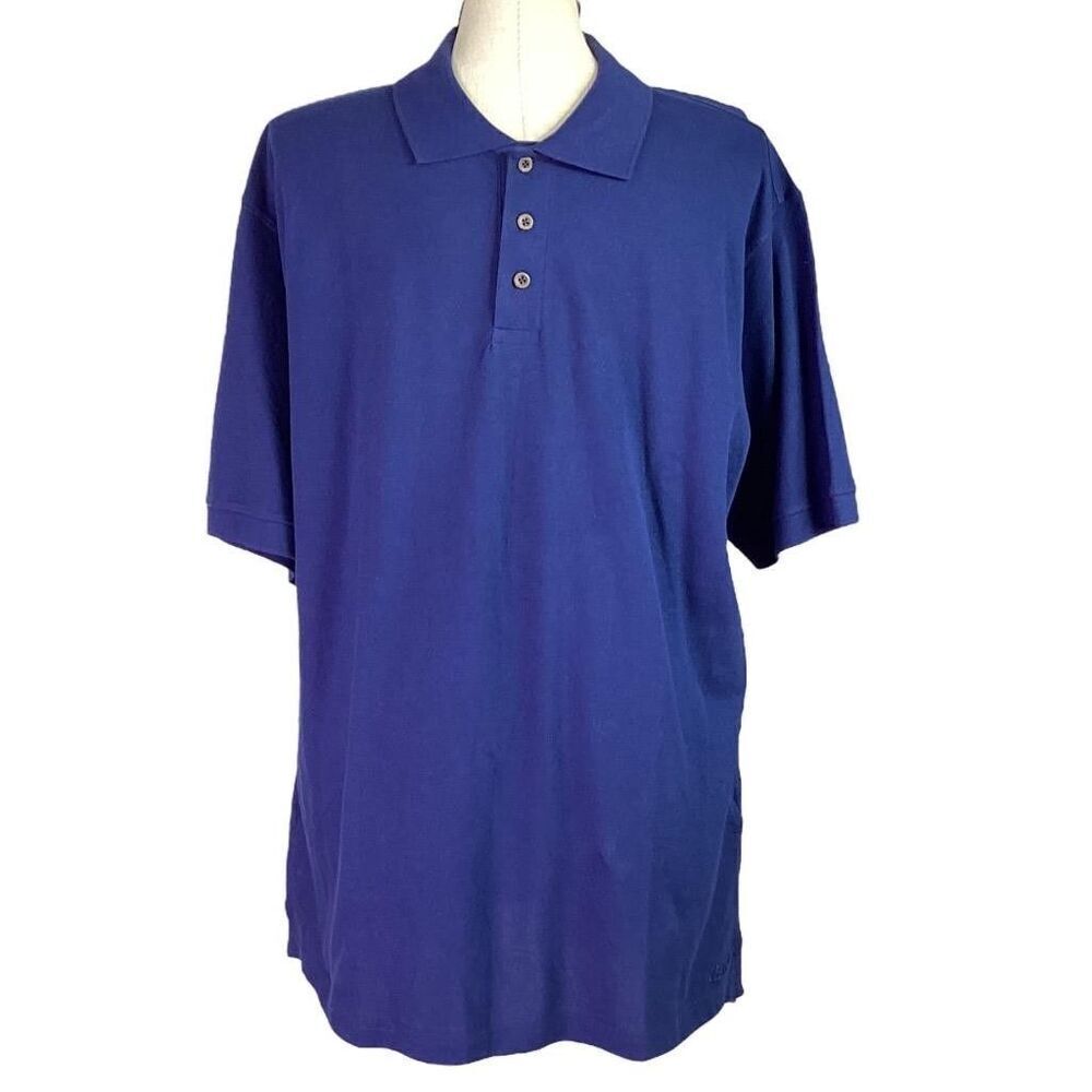 Cabelas Polo Shirt Men XLT Tall Blue Cotton Knit Short Sleeve Classic Golf